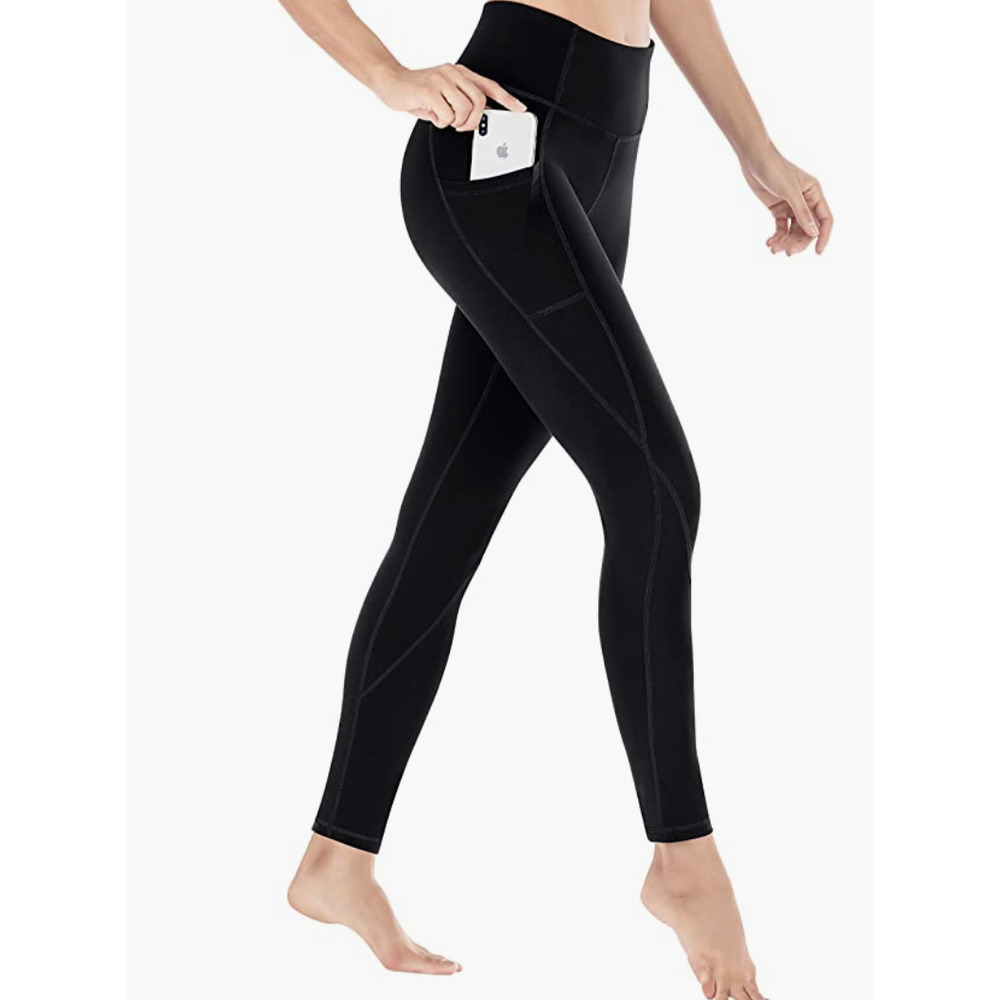 NEW Heathyoga Black High Waisted Yoga Workout Leggings Pants with Pockets | XXL - Picture 3 of 7